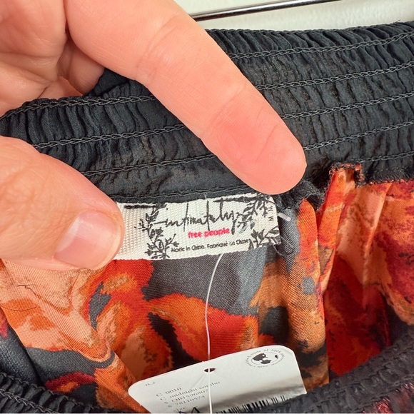 Free People Black And Orange Floral Bodysuit - Picture 10 of 12